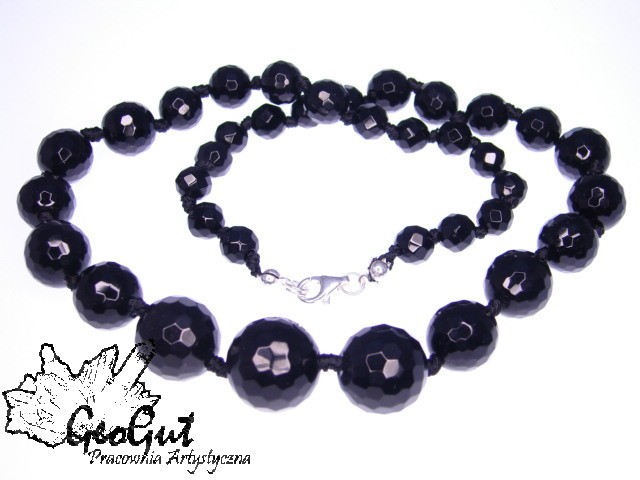 obsydian * komplet naszyjnik i kolczyki 