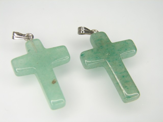 krzyżyk z awenturynu * wisiorek