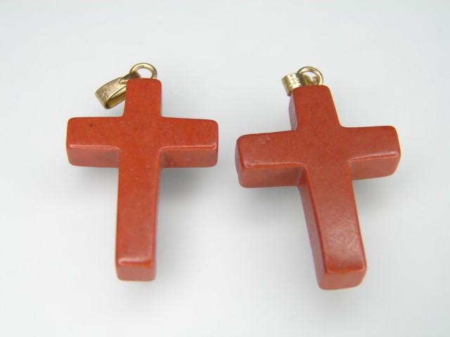 krzyżyk z jaspisu * wisiorek