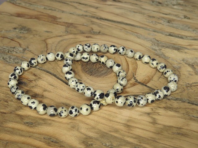 jaspis dalmatyńczyk * bransoletka 6mm