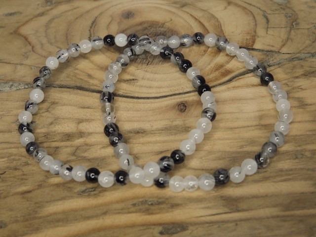 kwarc turmalinowy * bransoletka 4mm