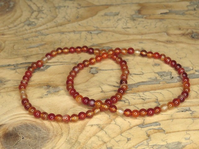 karneol * bransoletka z kulek 4mm