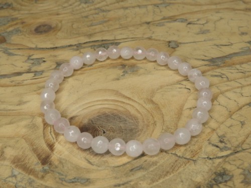 kwarc różowy * bransoletka 6mm - szlif fasetkowy