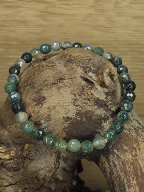 agat mszysty * bransoletka 6mm - szlif fasetkowy