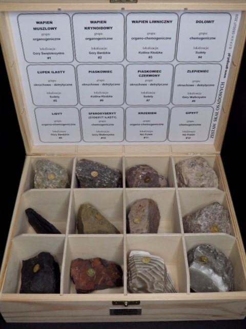 Dydaktyczny zestaw skał osadowych - kolekcja