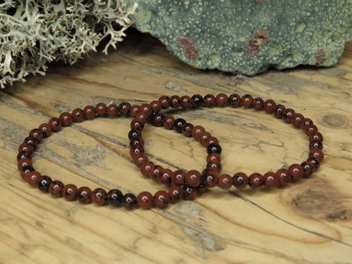 obsydian mahoniowy * bransoletka 4mm