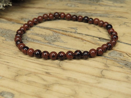 obsydian mahoniowy * bransoletka 4mm