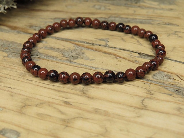 obsydian mahoniowy * bransoletka 4mm
