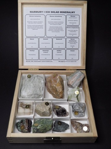 Marmury i ich skład mineralny - zestaw edukacyjny