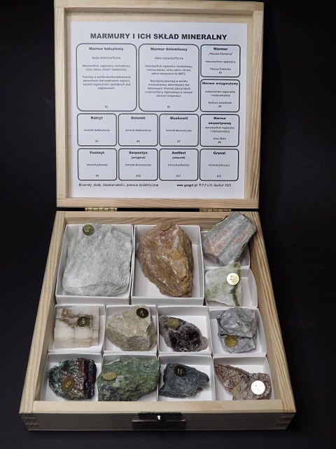 Marmury i ich skład mineralny - zestaw edukacyjny