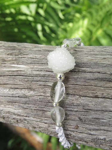 kryształ górski * Serce Geody * bransoletka makrama