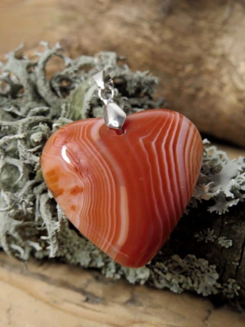 agat pomarańczowy * wisior serce