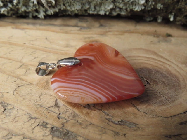 agat pomarańczowy * wisior serce