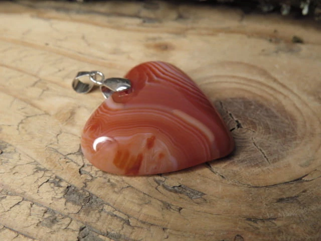 agat pomarańczowy * wisior serce