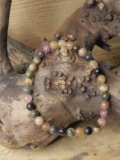 turmalin żółty różowy zielony * bransoletka