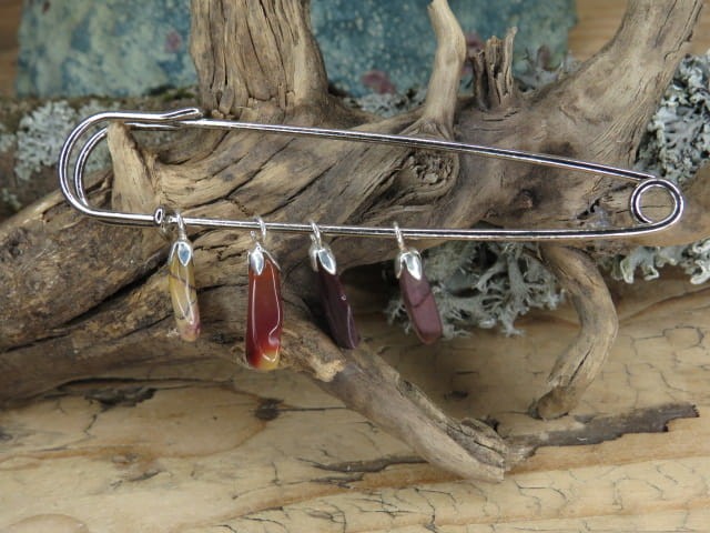 jaspis mookait agrafka - broszka