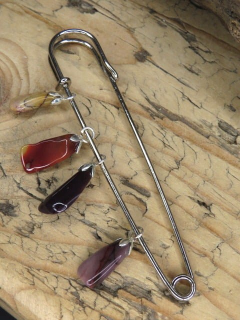 jaspis mookait agrafka - broszka