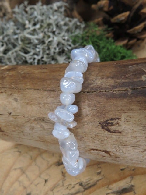 chalcedon błękitny - agat niebieski * bransoletka