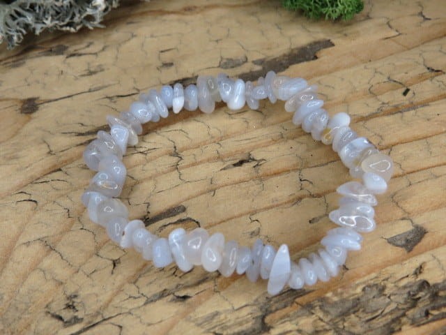 chalcedon błękitny - agat niebieski * bransoletka