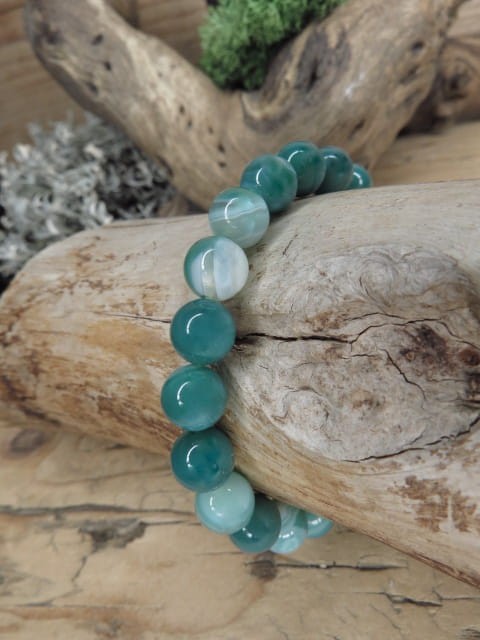 agat zielony * bransoletka z kulek