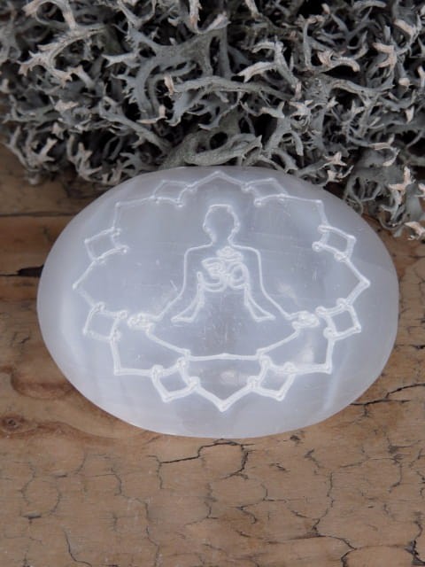 selenit * Budda symbol Om - mydełko selenitowe