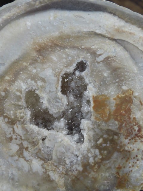 krzemień z geodą i kryształami kwarcu * konkrecja - buła * Polska