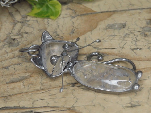 kryształ górski * wisior kot