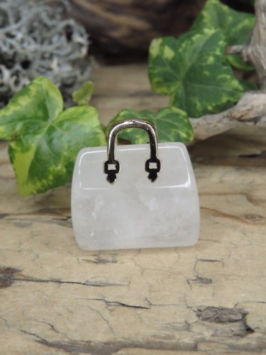 kryształ górski * wisior torebka