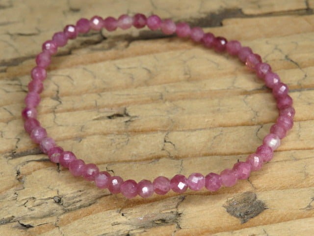turmalin różowy rubelit * bransoletka 4mm - szlif fasetkowy