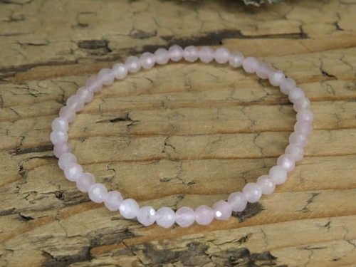 kwarc różowy * bransoletka 4mm - szlif fasetkowy