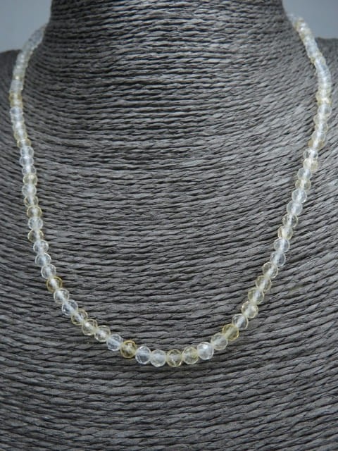 cytryn * naszyjnik z rubelitu 4mm - szlif fasetkowy