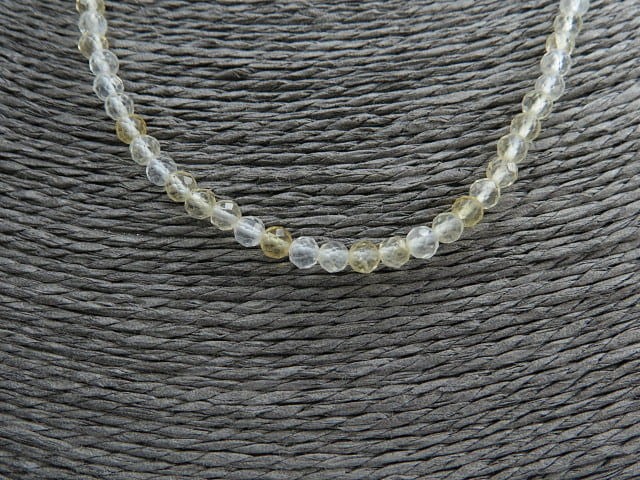 cytryn * naszyjnik z rubelitu 4mm - szlif fasetkowy