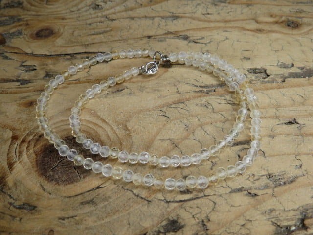 cytryn * naszyjnik z rubelitu 4mm - szlif fasetkowy