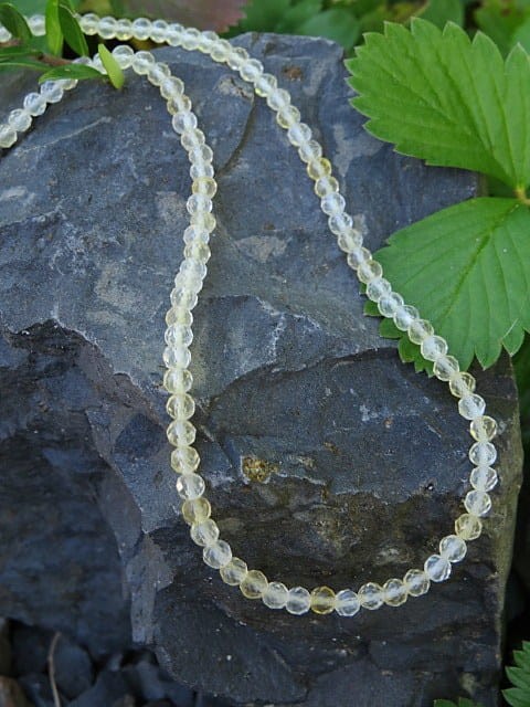 cytryn * naszyjnik z rubelitu 4mm - szlif fasetkowy