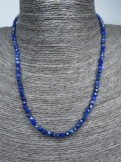 lapis lazuli * naszyjnik z lapisu lazuli 4mm - szlif fasetkowy