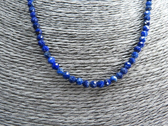 lapis lazuli * naszyjnik z lapisu lazuli 4mm - szlif fasetkowy