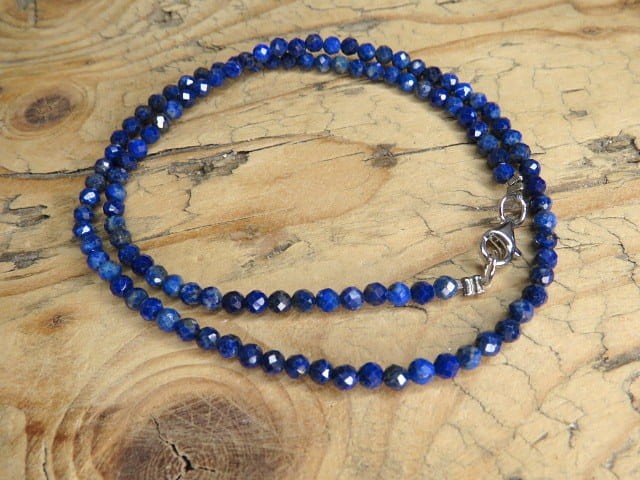 lapis lazuli * naszyjnik z lapisu lazuli 4mm - szlif fasetkowy