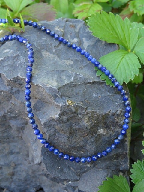 lapis lazuli * naszyjnik z lapisu lazuli 4mm - szlif fasetkowy