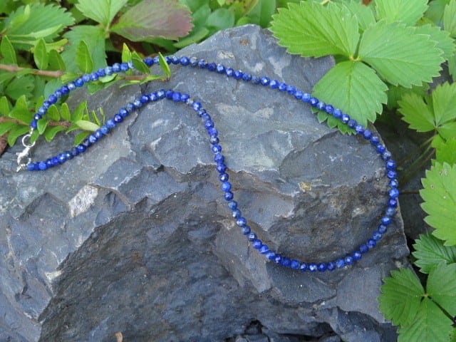 lapis lazuli * naszyjnik z lapisu lazuli 4mm - szlif fasetkowy