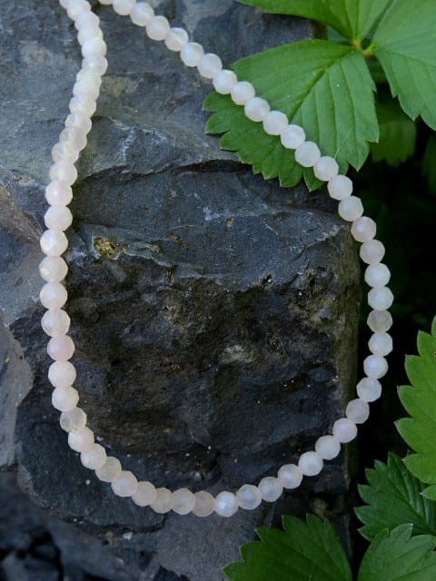 kwarc różowy * naszyjnik z kwarcu różowego 4mm - szlif fasetkowy