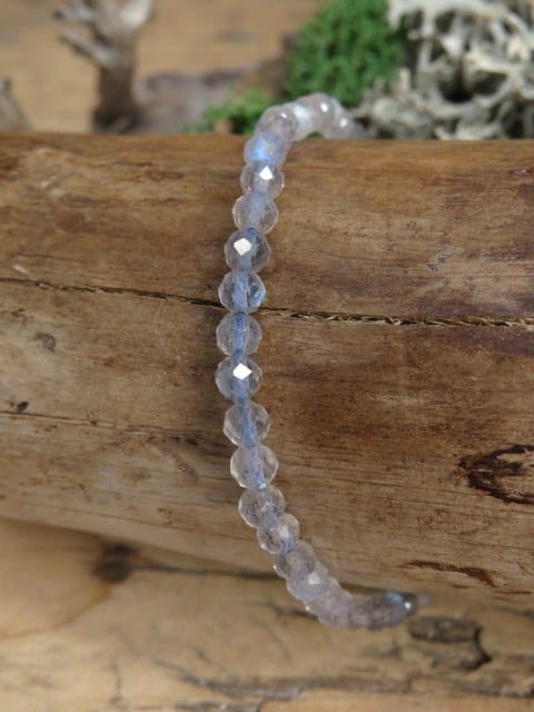 labradoryt * bransoletka 4mm - szlif fasetkowy