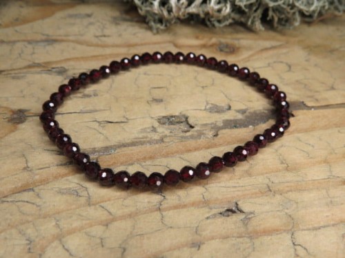 granat * bransoletka z granatów 4mm - szlif fasetkowy