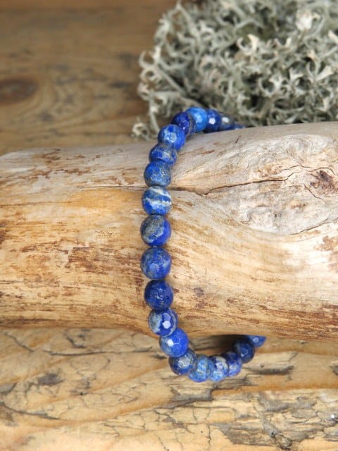 lapis lazuli * bransoletka z kulek 6mm szlif fasetkowy