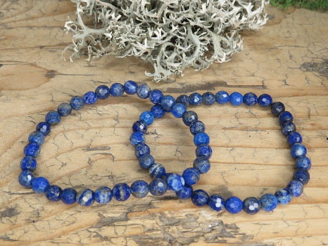 lapis lazuli * bransoletka z kulek 6mm szlif fasetkowy