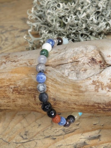 MIX * bransoletka multikolor 6mm - szlif fasetkowy