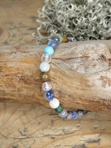 MIX * bransoletka multikolor 6mm - szlif fasetkowy