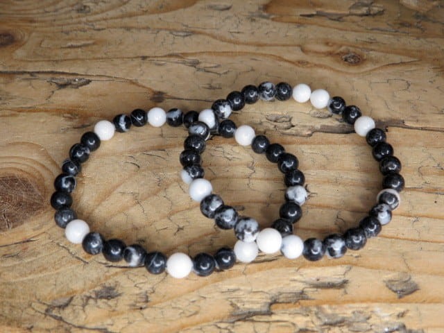 marmur zebra * bransoletka 6mm