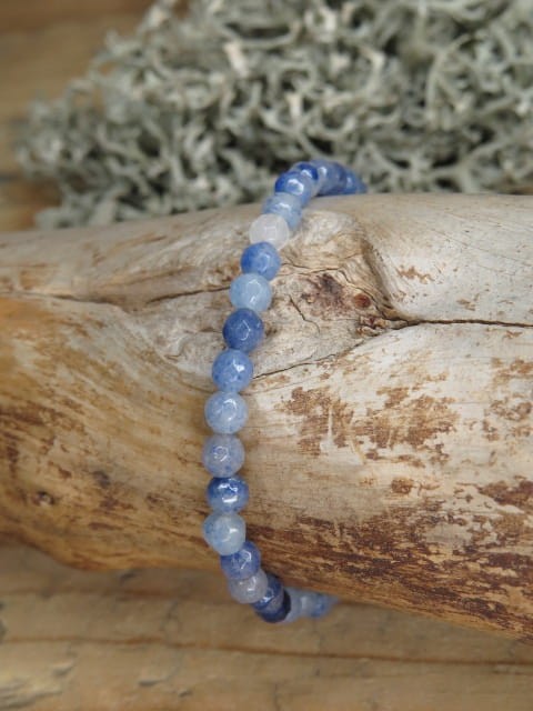 kwarc niebieski * bransoletka 4mm - szlif fasetkowy