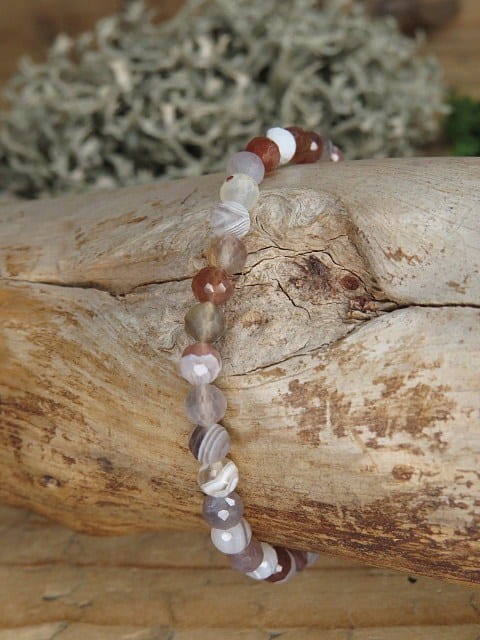 agat bransoletka 4mm - szlif fasetkowy