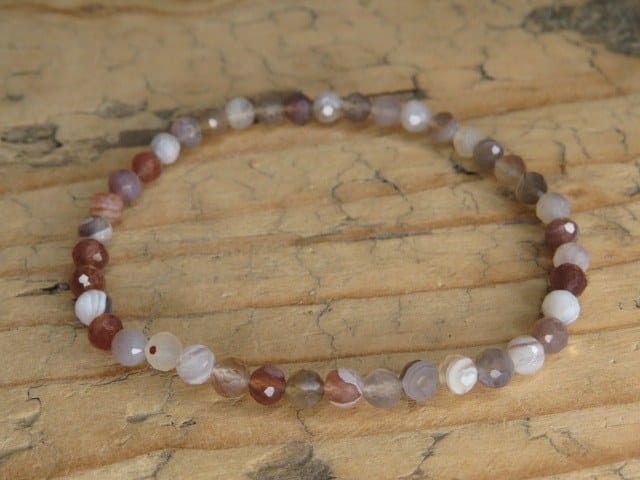 agat bransoletka 4mm - szlif fasetkowy